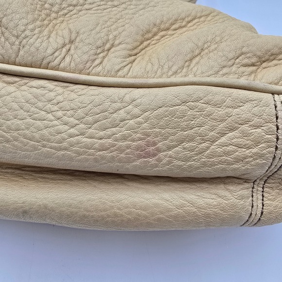 Cole Haan Leather Satchel Handbag Cream Neutral Top Handle Bag Women - Picture 9 of 14